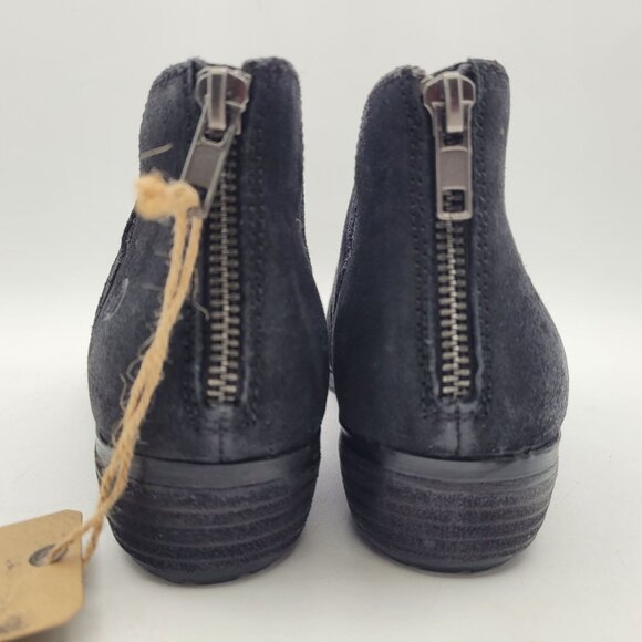 Born Kerri Ankle Boots Women's Size 7.5 Black Distressed Suede Leather Back Zip - Picture 8 of 13